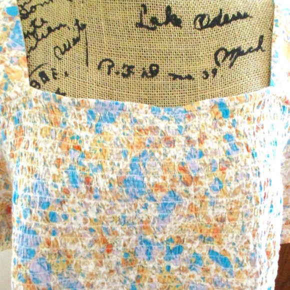 NWT Fat Face Lucia Mineral Top , Short Sleeve, Shirred Top, Multicolor, Size 14 - Picture 6 of 16